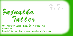hajnalka taller business card